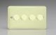 HY24.WC [WYD4.WC + 4x MTR250] Varilight V-Dim Series 4 Gang 1 Way Only 40-250 Watt Dimmer Lily White Chocolate