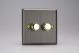 HY4.AB Varilight V-Dim Series 2 Gang 40-250 Watt Dimmer Urban Antique (Brushed) Brass Effect