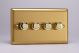 IBDP304 Varilight V-Plus Series 4 Gang 40-300 Watt/VA Dimmer Classic Brushed Brass Effect