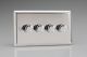 ICDP304 [WCD4 + 4x MIP302] Varilight V-Plus Series 4 Gang 40-300 Watt/VA Dimmer Classic Polished Chrome Coated