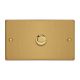 IDEDP1001.BB [WDED1.BB + MIP1000] Varilight V-Plus Series 1 Gang 200-1000 Watt/VA Dimmer Essential Brushed Brass Finish On a Double Plate