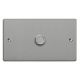 IDEDP1001.BS [WDED1.BS + MIP1000] Varilight V-Plus Series 1 Gang 200-1000 Watt/VA Dimmer Essential Brushed Steel Finish On a Double Plate