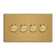 IDEDP304.BB [WDED4.BB + 4x MIP302] Varilight V-Plus Series 4 Gang 40-300 Watt/VA Dimmer Essential Brushed Brass Finish