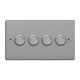 IDEDP304.BS [WDED4.BS + 4x MIP302] Varilight V-Plus Series 4 Gang 40-300 Watt/VA Dimmer Essential Brushed Steel Finish