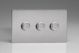 IDSDP303S [WDSD3S + 3x MIP302] Varilight V-Plus Series 3 Gang 40-300 Watt/VA Dimmer Screwless Brushed Stainless Steel