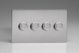 IDSDP304S [WDSD4S + 4x MIP302] Varilight V-Plus Series 4 Gang 40-300 Watt/VA Dimmer Screwless Brushed Stainless Steel