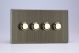 IDYDP304S.AB Varilight V-Plus Series 4 Gang 40-300 Watt/VA Dimmer Urban Screwless Antique (Brushed) Brass Finish