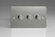 IFSDP303 [WFSD3 + 3x MIP302] Varilight V-Plus Series 3 Gang 40-300 Watt/VA Dimmer Ultra Flat Brushed Stainless Steel