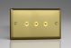 IJBI103-SP Varilight V-Pro IR Series 3 Gang 0-100 Watts Master Trailing Edge LED Dimmer Classic Brushed Brass Effect