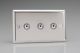 IJCI103-SP Varilight V-Pro IR Series 3 Gang 0-100 Watts Master Trailing Edge LED Dimmer Classic Polished Chrome Coated