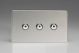 IJDCI103S-SP Varilight V-Pro IR Series 3 Gang 0-100 Watts Master Trailing Edge LED Dimmer Screwless Polished Chrome Coated