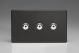 IJDLI103S-SP Varilight V-Pro IR Series 3 Gang 0-100 Watts Master Trailing Edge LED Dimmer Screwless Premium Black Plastic