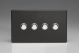 IJDLS004S-SP Varilight V-Pro IR Series 4 Gang Slave Unit for use with V-Pro IR Master Dimmers Screwless Premium Black Plastic