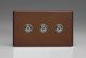 IJDMI103S-SP Varilight V-Pro IR Series 3 Gang 0-100 Watts Master Trailing Edge LED Dimmer Screwless Mocha Effect Finish