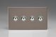 IJDRI104S-SP Varilight V-Pro IR Series 4 Gang 0-100 Watts Master Trailing Edge LED Dimmer Screwless Pewter Effect Finish