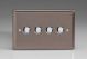 IJRS004-SP Varilight V-Pro IR Series 4 Gang Slave Unit for use with V-Pro IR Master Dimmers Classic Pewter Effect Finish