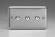 IJSI103-SP Varilight V-Pro IR Series 3 Gang 0-100 Watts Master Trailing Edge LED Dimmer Classic Matt Chrome Finish (Brushed Steel Effect)