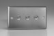 IJTI103-SP Varilight V-Pro IR Series 3 Gang 0-100 Watts Master Trailing Edge LED Dimmer Classic Brushed Steel