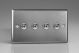 IJTI104-SP Varilight V-Pro IR Series 4 Gang 0-100 Watts Master Trailing Edge LED Dimmer Classic Brushed Steel