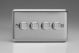 ISDP304 [WSD4 + 4x MIP302] Varilight V-Plus Series 4 Gang 40-300 Watt/VA Dimmer Classic Matt Chrome Finish (Brushed Steel Effect)