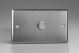 ITDP1001 [WTD1 + MIP1000] Varilight V-Plus Series 1 Gang 200-1000 Watt/VA Dimmer Classic Brushed Steel Double Plate