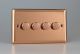 IYDP304.CU [WYD4.CU + 4x MIP302] Varilight V-Plus Series 4 Gang 40-300 Watt/VA Dimmer Urban Polished Copper Coated