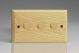 JAP3-S2W Varilight V-Pro Series 3 Gang 0-120W Trailing Edge LED Dimmer Kilnwood Classic Wood Ash With Wood Knobs