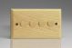 JAP4-S2W Varilight V-Pro Series 4 Gang 0-120W Trailing Edge LED Dimmer Kilnwood Classic Wood Ash With Wood Knobs