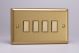 JBES004 Varilight V-Pro Multi Point Tactile Touch Supplementary Controller Series 4 Gang Unit for use with V-Pro Multi Point Remote Master Dimmers Classic Brushed Brass Effect