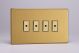 JDBE104S Varilight V-Pro Multi Point Remote (MPR) Series 4 Gang 0-100 Watts Multi Point Remote Master LED Dimmer Screwless Brushed Brass Effect Finish