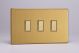 JDBES003S Varilight V-Pro Multi Point Tactile Touch Supplementary Controller (MP Supplementary Controller) Series 3 Gang Unit for use with V-Pro Multi Point Remote Master Dimmers Screwless Brushed Brass Effect Finish