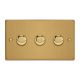 JDEDM103.BB Varilight V-Pro Smart Series Master Dimmer (non WIFI) 3 Gang 0-120W Trailing Edge LED Essential Brushed Brass Finish