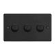 JDEDM103.MB Varilight V-Pro Smart Series Master Dimmer (non WIFI) 3 Gang 0-120W Trailing Edge LED Essential Matt Black Finish