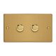 JDEDP602.BB [WDED2.BB + 2x MJP300] Varilight V-Pro High Power Series 2 Gang 0-300W Trailing Edge LED Dimmer Essential Brushed Brass Finish