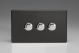 JDLDP303S [WDLD3S + 3x MJP120] Varilight V-Pro Series 3 Gang 0-120W Trailing Edge LED Dimmer Screwless Premium Black Plastic