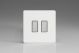 JDQES002S Varilight V-Pro Multi Point Tactile Touch Slave (MP Slave) Series 2 Gang Unit for use with V-Pro Multi Point Remote Master Dimmers Screwless Premium White Plastic