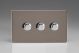 JDRDS3S Varilight V-Pro Smart Series 3 Gang Companion Controller (For Both Supla WiFi and Non-WiFi) use only with a Smart Master to create Multi-Way Dimming, Screwless Pewter Effect Finish