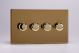 JDVDM104S Varilight V-Pro Smart Series Master Dimmer (non WIFI) 4 Gang 0-120W Trailing Edge LED Screwless Polished Brass Coated