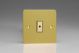 JFBE101 Varilight V-Pro Multi Point Remote (MPR) Series 1 Gang 0-100 Watts Multi Point Remote Master LED Dimmer Ultra Flat Brushed Brass Effect Finish