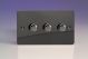 JFIDP503 [WFID3 + 3x MJP300] Varilight V-Pro High Power Series 3 Gang 0-250W Trailing Edge LED Dimmer Ultra Flat Iridium Black (Gloss) Effect Finish