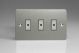 JFSE103 Varilight V-Pro Multi Point Remote (MPR) Series 3 Gang 0-100 Watts Multi Point Remote Master LED Dimmer Ultra Flat Brushed Stainless Steel