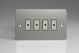 JFSE104 Varilight V-Pro Multi Point Remote (MPR or Eclique2) Series 4 Gang 0-100 Watts Multi Point Remote Master LED Dimmer Ultra Flat Brushed Stainless Steel