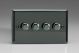 JIDS4 Varilight V-Pro Smart Series 4 Gang Companion Controller (For Both Supla WiFi and Non-WiFi) use only with a Smart Master to create Multi-Way Dimming, Classic Iridium Black (Gloss) Effect Finish