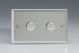 JNDP602 [WND2 + 2x MJP300] Varilight V-Pro High Power Series 2 Gang 0-300W Trailing Edge LED Dimmer Classic Satin Chrome Effect Finish