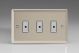 JNE103 Varilight V-Pro Multi Point Remote (MPR or Eclique2) Series 3 Gang 0-100 Watts Multi Point Remote Master LED Dimmer Classic Satin Chrome Effect Finish