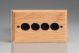 JOP4-RTBK-S2W Varilight V-Pro Series 4 Gang 0-120W Trailing Edge LED Dimmer Kilnwood Classic Wood Light Oak With Retro Black Metal knobs