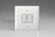 JOT102C Varilight V-Pro Multi Point Touch (MPT) Series 2 Gang 0-100 Watts Multi Point Touch Master LED Dimmer Polar White Moulded Bevel