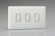 JOT103C Varilight V-Pro Multi Point Touch (MPT) Series 3 Gang 0-100 Watts Multi Point Touch Master LED Dimmer Polar White Moulded Bevel