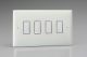 JOT104C Varilight V-Pro Multi Point Touch (MPT) Series 4 Gang 0-100 Watts Multi Point Touch Master LED Dimmer Polar White Moulded Bevel