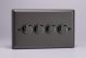 JPDP254 Varilight V-Pro Series 4 Gang 0-120W Trailing Edge LED Dimmer Graphite 21 Effect Finish